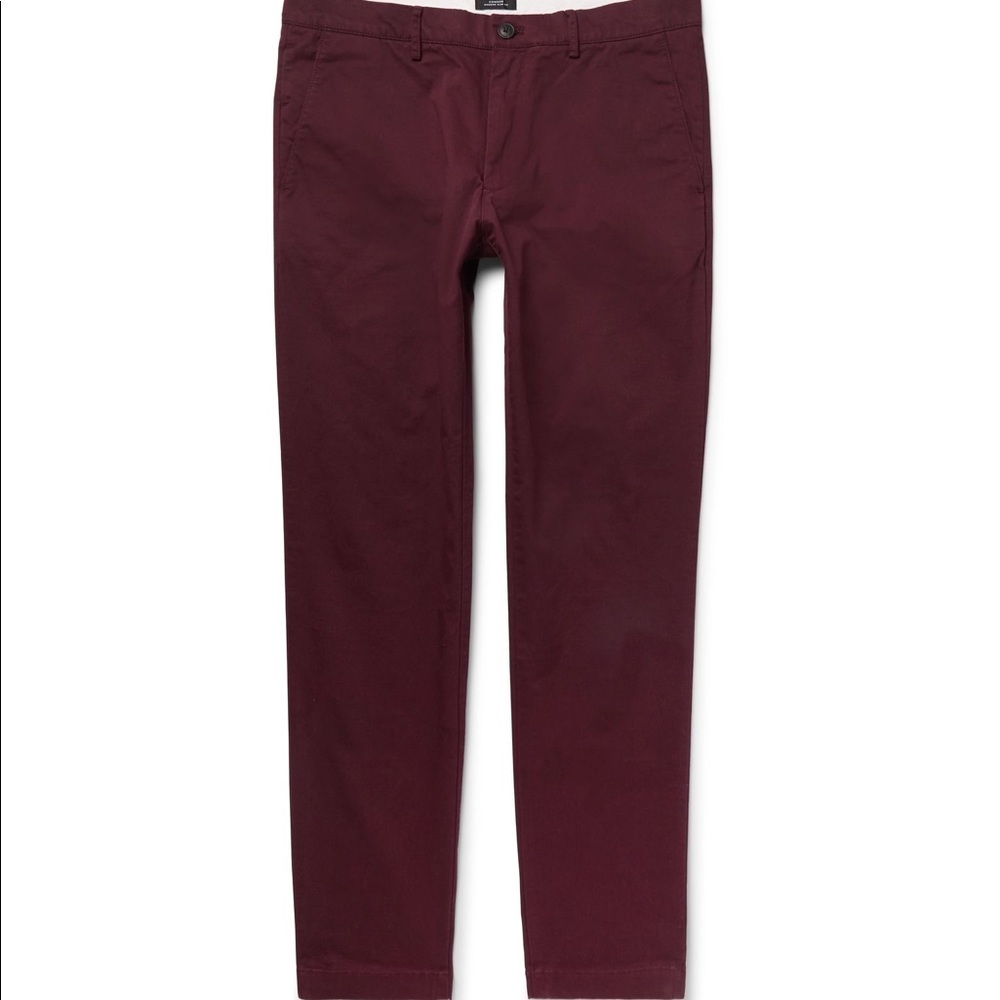 Club Monaco Burgundy Connor Slim-Fit Twill Chinos